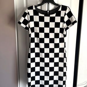 Fitted Checkerboard Dress